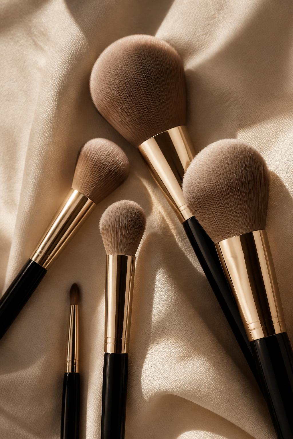 Luxury brushes on silk